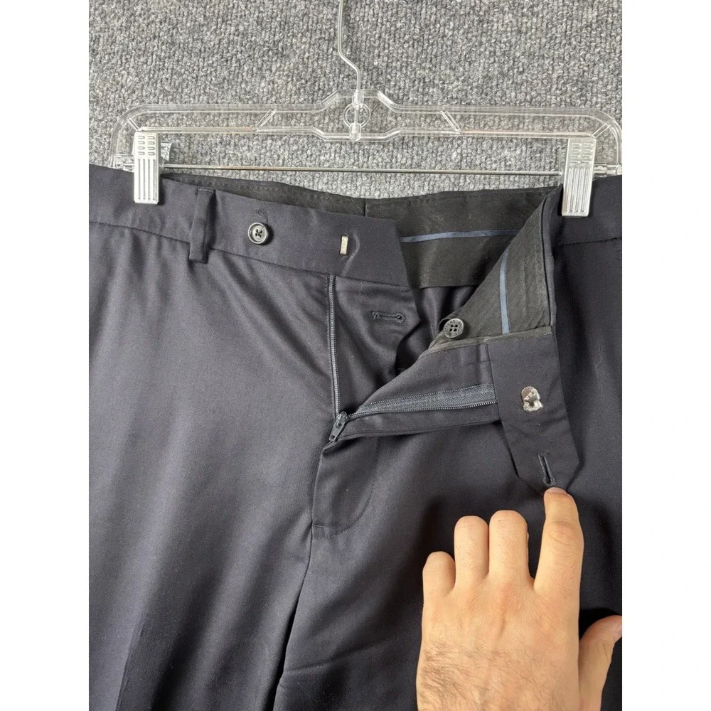 Brooks Brothers‎ Dress Pants Men 36x27 Navy Blue Wool Regent Flat Front Straight
